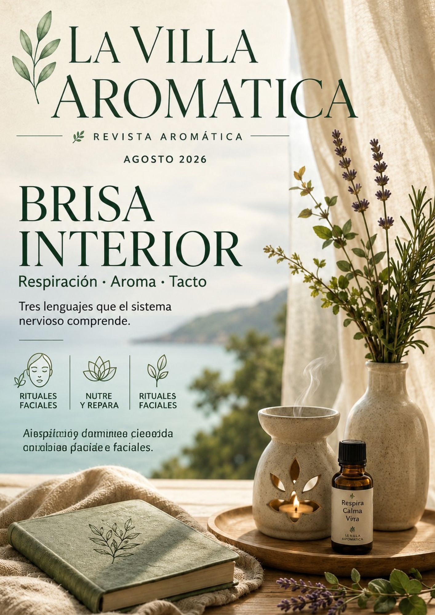 Portada de la Revista Aromática de agosto 2026: Brisa Interior, de La Villa Aromática